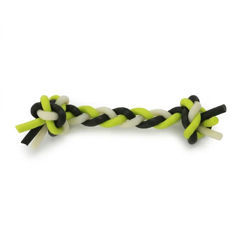 Ancol-Dog-Chase-Glow-In-The-Dark-Knot-Black-Lime glow in the dark dog toy