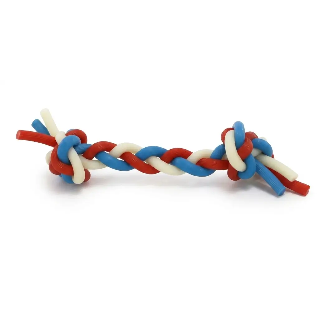 Ancol-Dog-Chase-Glow-In-The-Dark-Knot-Red-Blue glow in the dark dog toy