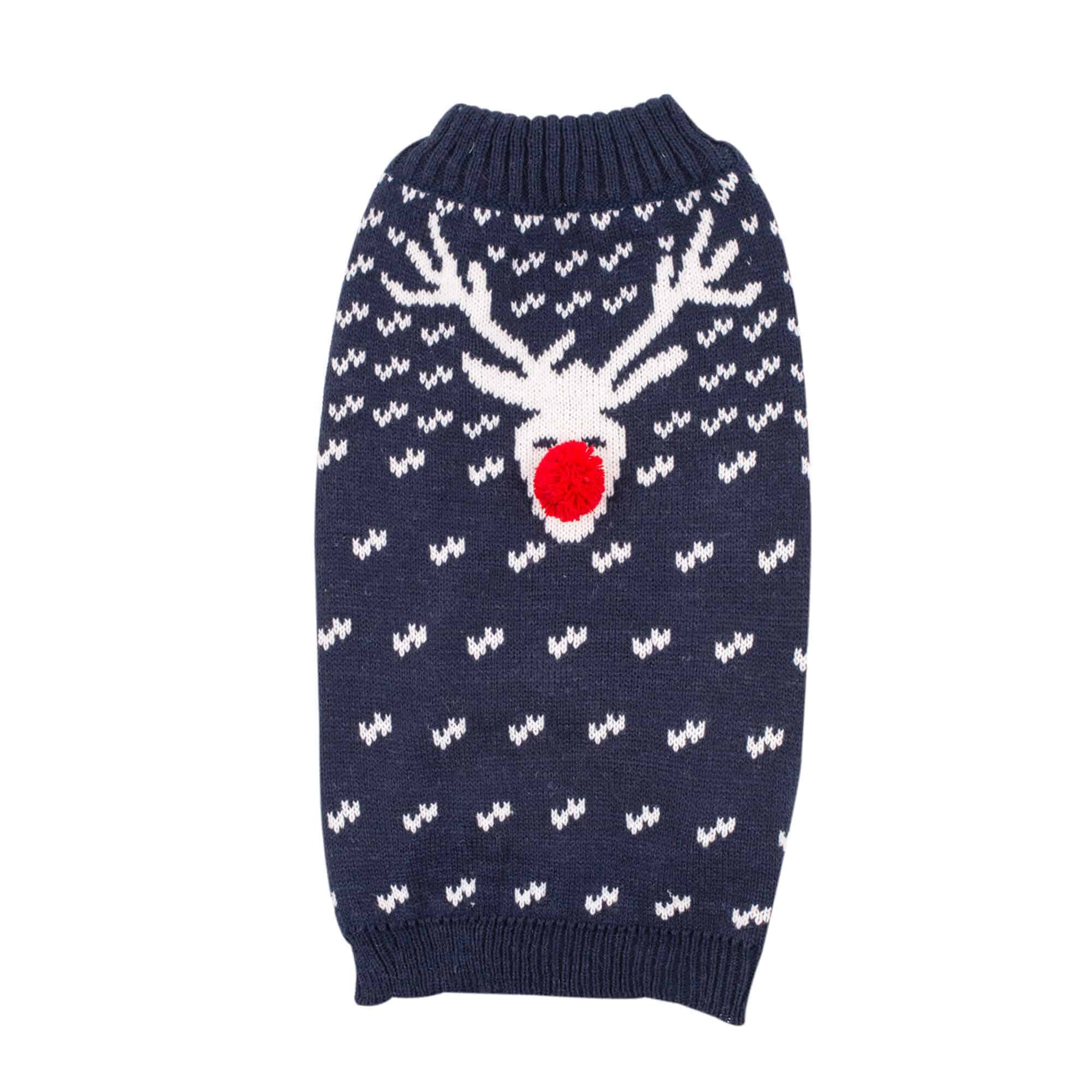 blue reindeer christmas sweater