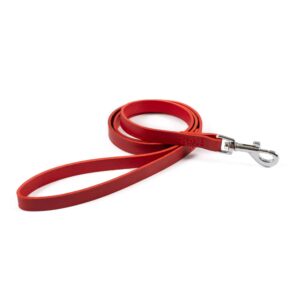 Ancol Classic Dog Leather Leash - Red, 1m x 1.2cm