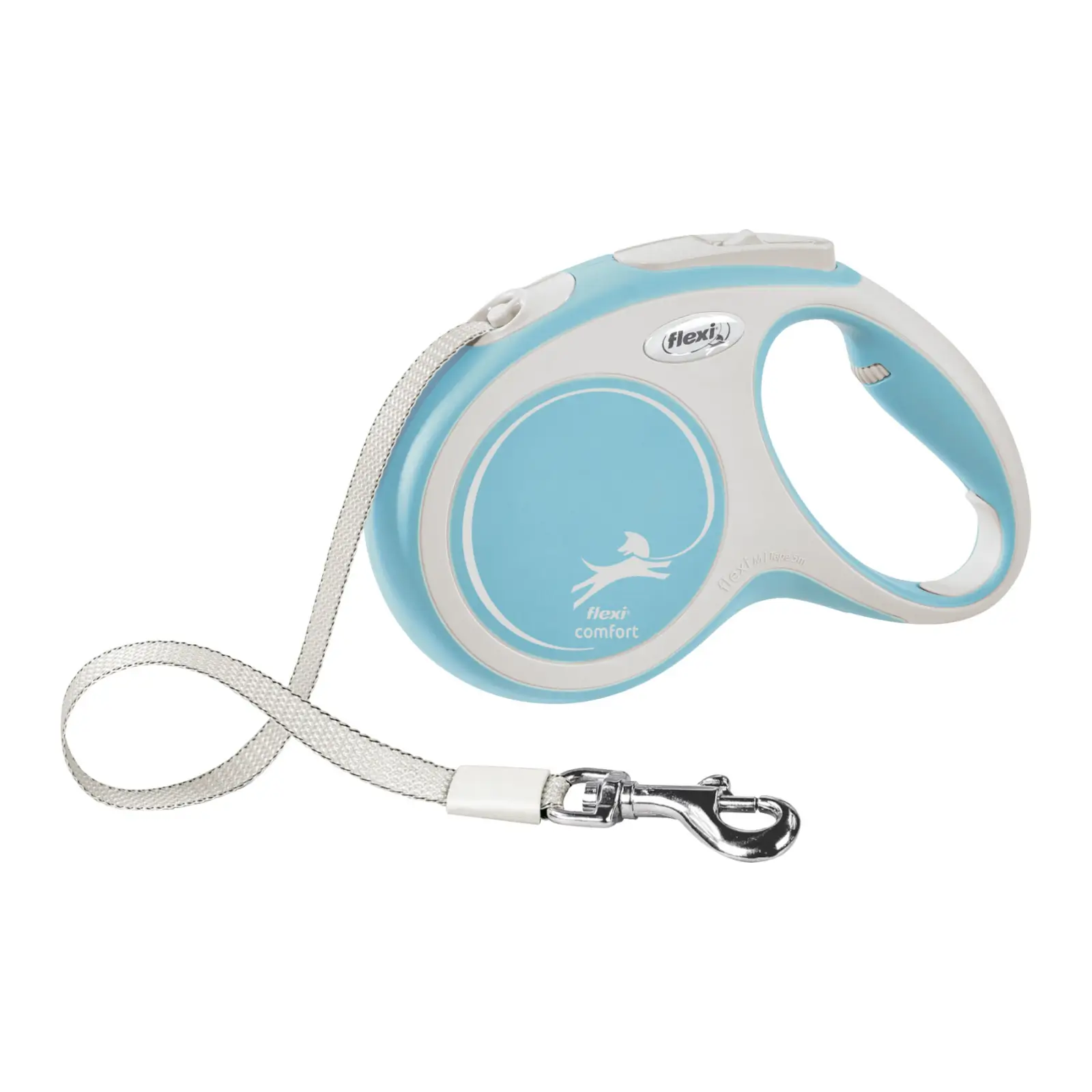Flexi-Tape-Comfort-Dog-Retractable-Lead-Light-Blue-M-5m flexi comfort tape dog lead