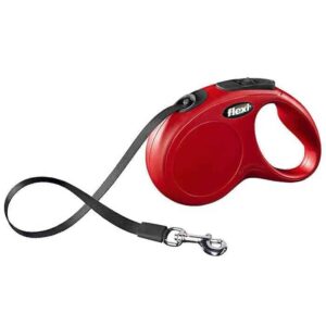 Flexi New Classic Retractable Tape Lead - 2020 Collection - Red, M Tape 5m(max 25kg)