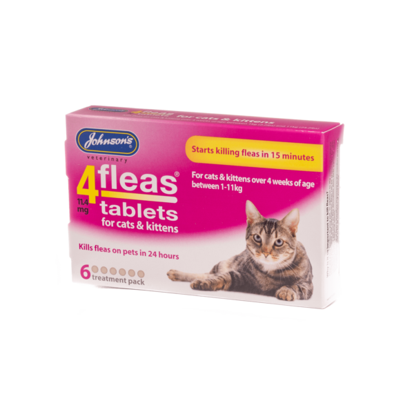 View of Johnsons cat flea tablets | Kill fleas on cats & kittens | Petshop Dire