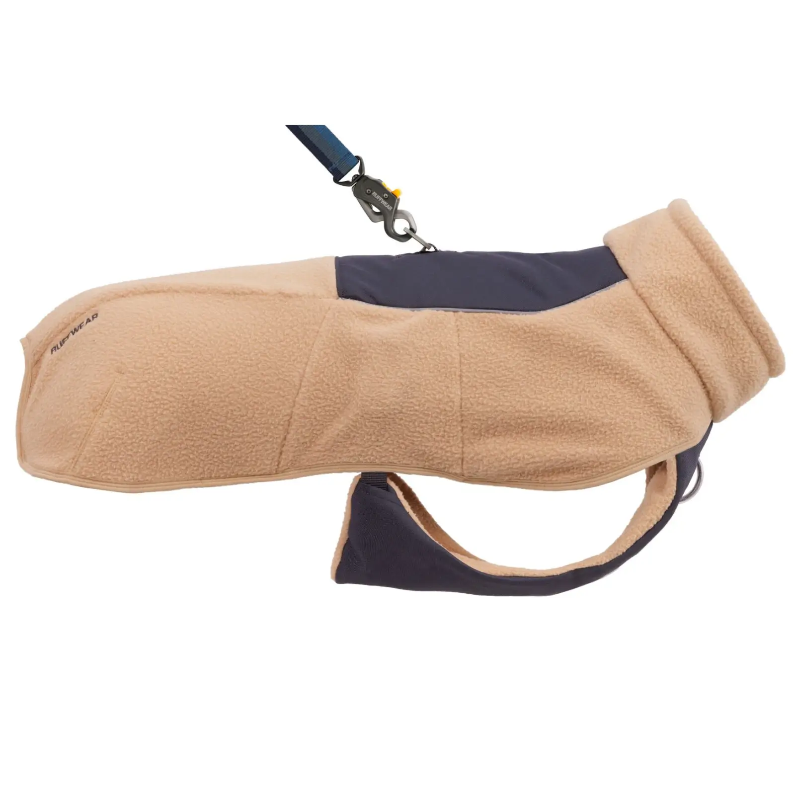 Ruffwear-Timberline-Fuse-Fleece-Vest_Driftwood_Silluette-With-Leash_RW-012 Ruffwear Timberline Fuse