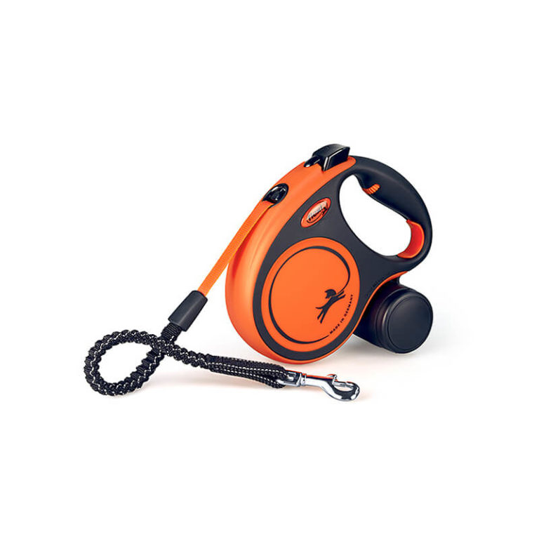 Flexi Guinzaglio Xtreme Tape Leash – Taglia L, Colore Arancione, Per Cani Fino A 65 Kg, Con Impugnatura Ergonomica