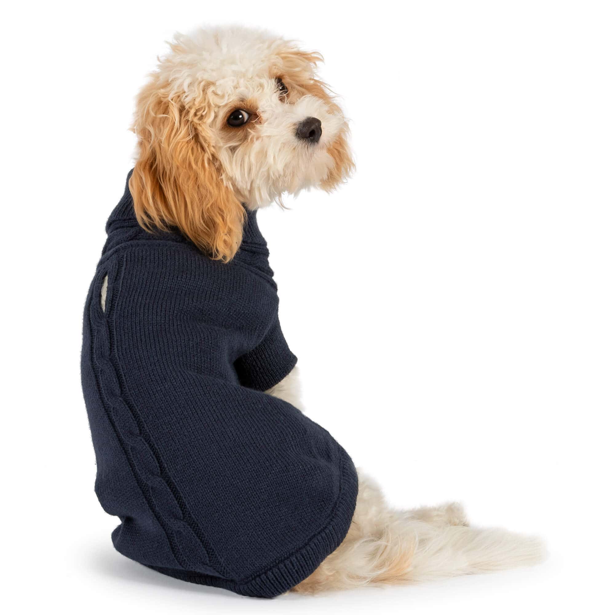 cable knit dog jumper