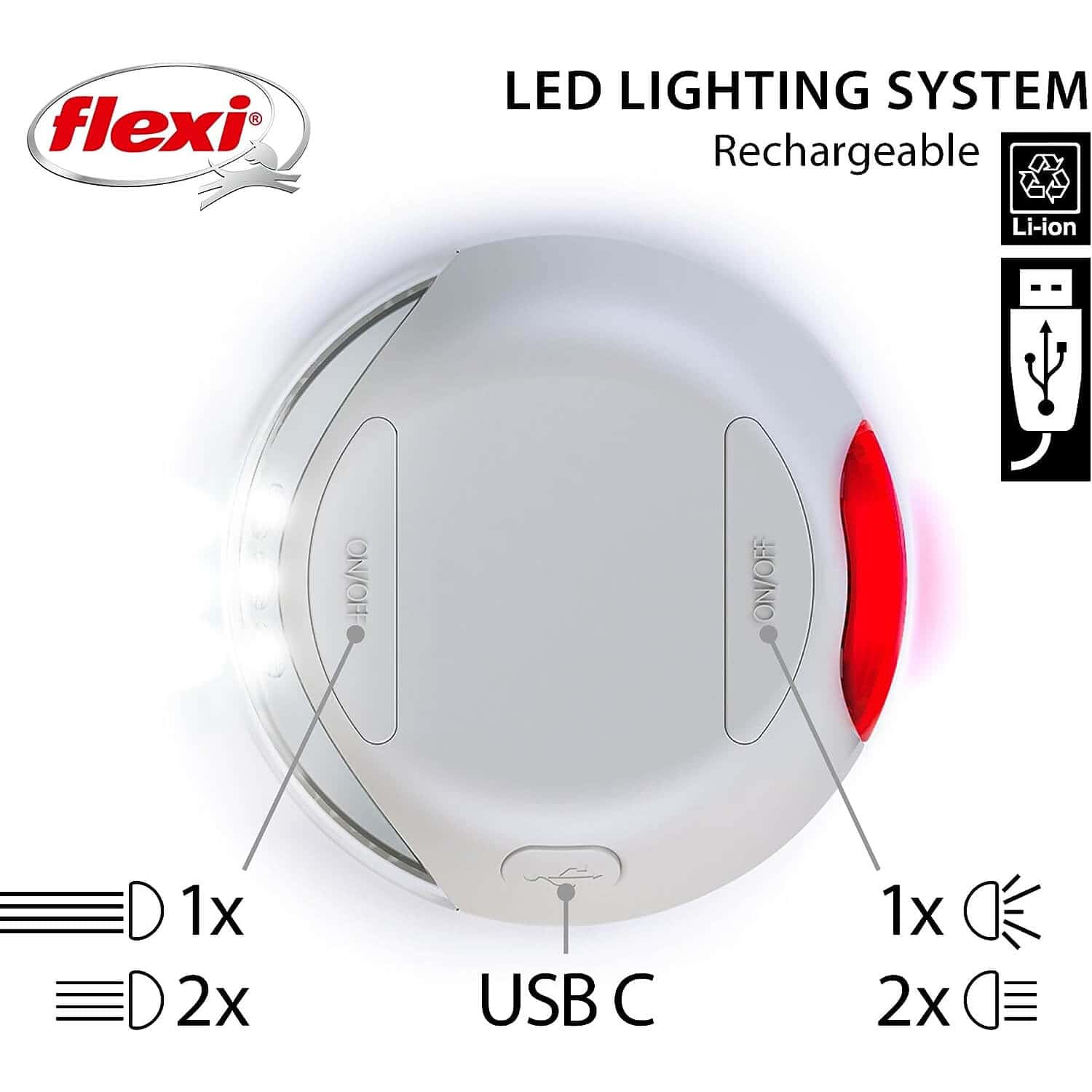 flexi led lighting system dog leash attachment